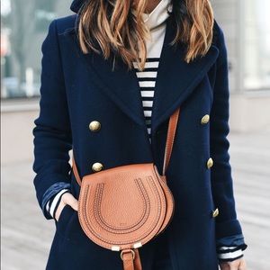 J. CREW NAVY STADIUM CLOTH PEA COAT